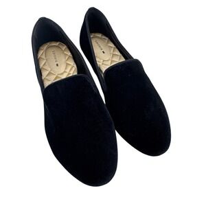 Birdies Starling Black Velvet Loafers Smoking Slippers Womens 8.5 Flat Shoes